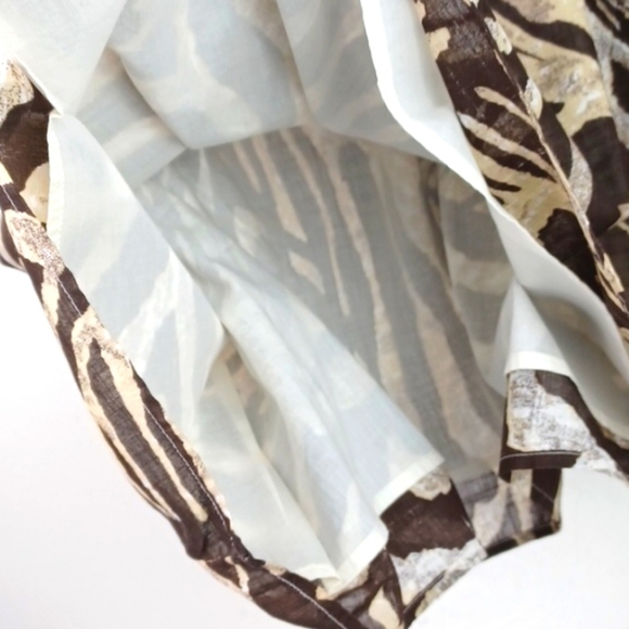 STYLE & CO Brown Tan & Cream Zebra Print 100% Cotton Summer Skirt SZ 18 NWT - Picture 10 of 14